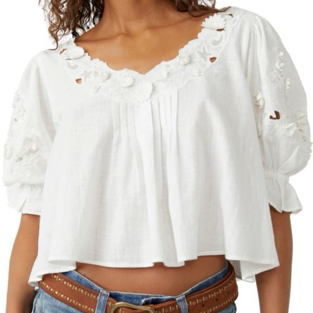 Sophie Floral Appliqué Cotton Top
Free People Size XS